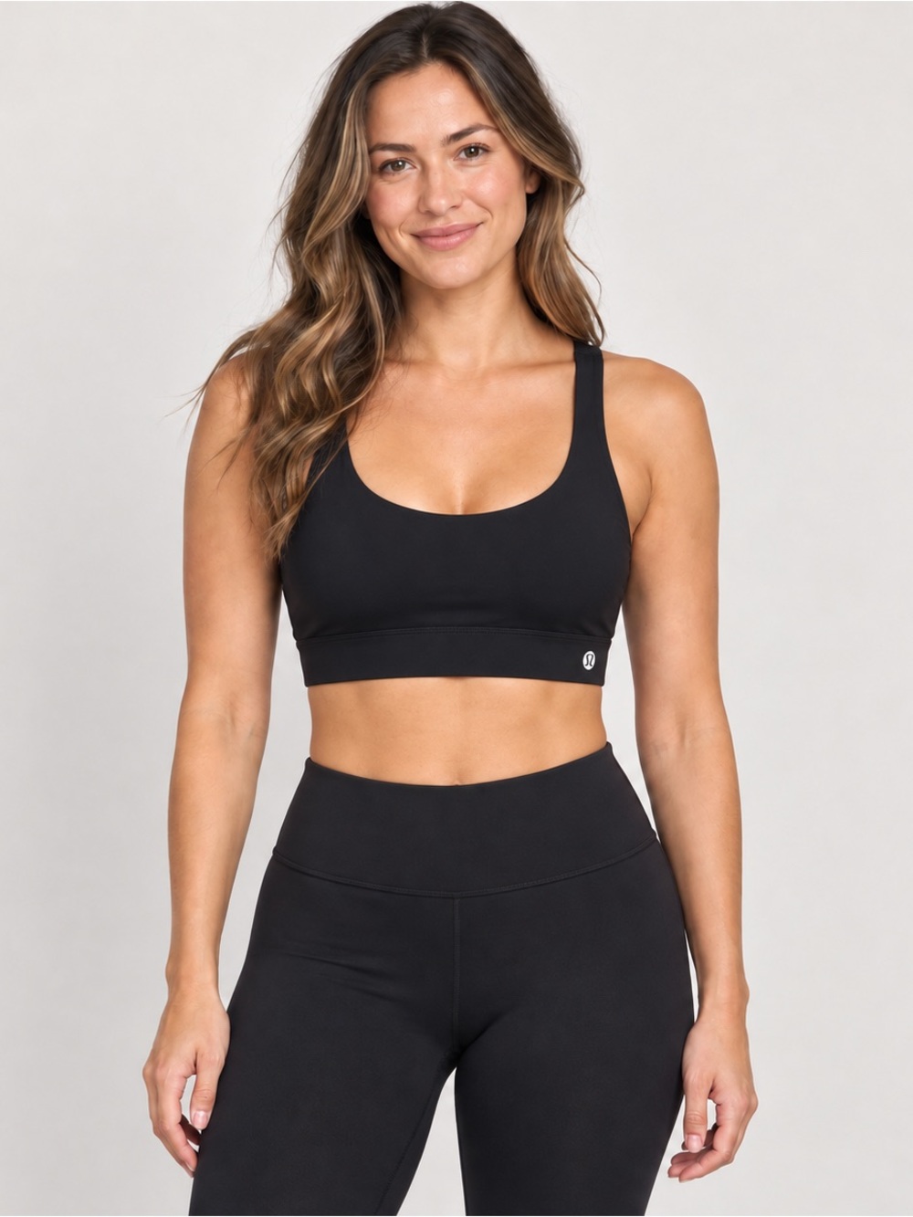 Lululemon Black Strappy Racerback Sports Bra Adjustable Activewear